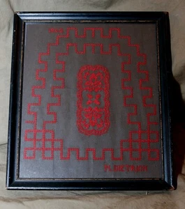 Antique Folk Art Signed Paper Punch Embroidery Sampler Signed 1862 M Dietrich - Picture 1 of 8