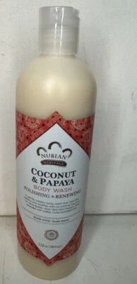 New Nubian Heritage Coconut & Papaya Body Wash 13 oz Polishing Renewing Vanilla - Image 1 of 2