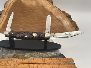 Unusual New Britain K-15 3 Blade Stockman w/Boker Tree Badge--244.25 - Picture 1 of 12