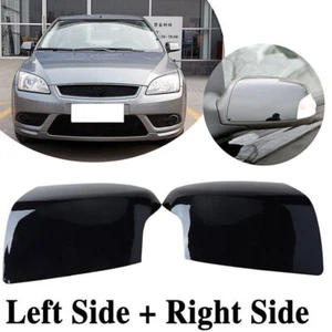 LH+RH Side Gloss Black Door Wing Mirror Cover Cap Fits Ford Focus MK2 2005-2008 - Bild 1 von 7