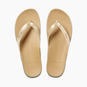 REEF CUSHION COURT WOMENS FLIP FLOPS TAN/CHAMPAGNE - Picture 1 of 5
