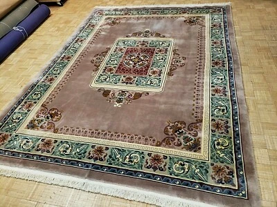 9X12 CHINESE RUG VINTAGE AUBUSSON PEKING AUTHENTIC 100% WOOL ORIENTAL RUG - Image 1 of 4