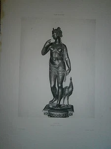 Gravure 19° Jean Bologne sculpture Junon Bargello Florence Italie - Imagen 1 de 1