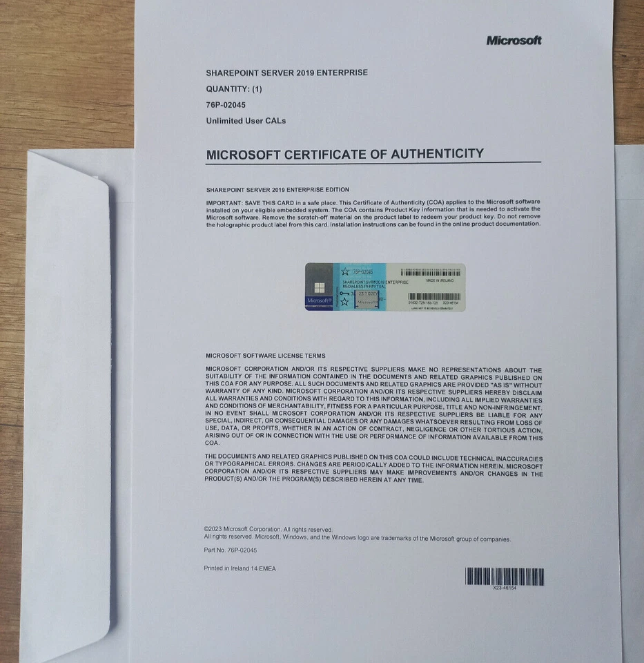 SharePoint Server 2019 Enterprise Edition 64 Bit with Unlimited CALs 76P-02045 - Image 1 of 4