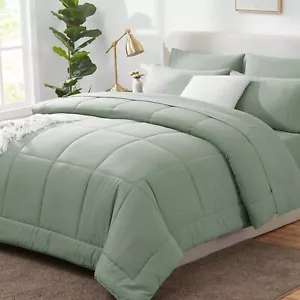 Sage Green Comforter King 7 Green King Size Comforter Set Bedding Sets King - Picture 1 of 7