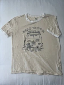 Vans Tour Bus Adventure Tee T Shirt Van Doren Collection Off The Wall Sz M CREAM - Picture 1 of 9
