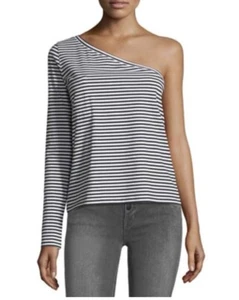 Top Robert Rodriguez Hombro Descubierto - Algodón Rayas - Elástico Para Mujer Negro/Blanco L - Imagen 1 de 8