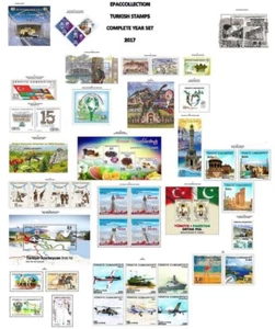 TURKEY 2017 COMPLETE YEAR SET, EXCLUDES OFFICIAL AND DEFINITIVE STAMPS, MNH - Picture 1 of 1