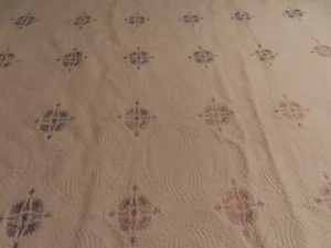 Copriletto trapunta trapuntata vintage vintage Donna affilato Queen King motivo lilla bianca"x94 - Foto 1 di 8