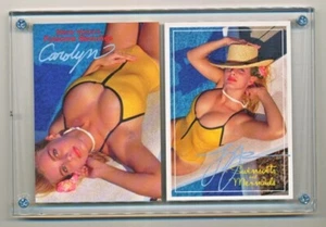 2 Autographs~ Model/Photographer Amateur Busty CAROLYN~~RARE LIMITED Promo cards - Picture 1 of 2