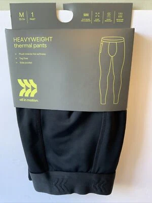 Men's Heavyweight Thermal Pants - All in Motion™ Size Medium BLACK New With Tags