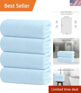 Extra Large & Quick-Dry Bath Towels - 4 Pack 30 x 60 Inches, Cotton Luxury - Picture 1 of 9
