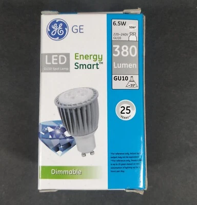 1 x GE LED Downlight Globe Bulb 6W 240V GU10 Warm White 3000K 380Lm Dimmable - Image 1 of 2