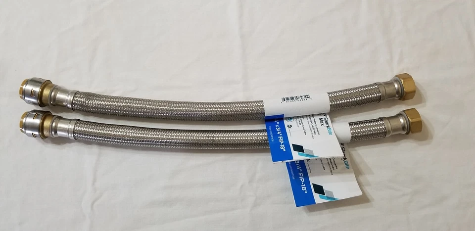 SHARKBITE UR3088FX18 MAX PTC 3/4" /4" FIP WATER HEATER HOSE CONNECTOR 18-INCH