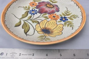 Hand Painted Gouda Zuid Holland Art Pottery 8.25" Plate Bertino #2850 Floral - Picture 1 of 4
