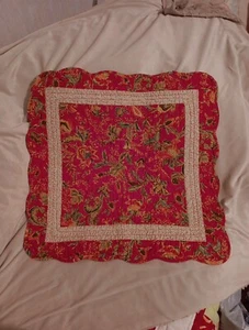 Vintage Wandteppich gesteppte Tischplatte von Great Finds 24"" quadratisch bunt - Bild 1 von 6