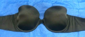 BODY By VICTORIA SECRET Solid Black STRAPLESS Padded Underwire BIOFIT Bra Sz 34C - Picture 1 of 5