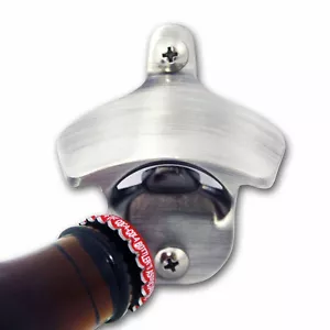 Stainless Steel Wall Mount Bar Beer Glass Cap Bottle Opener With Screws NewWFAU - Picture 1 of 8