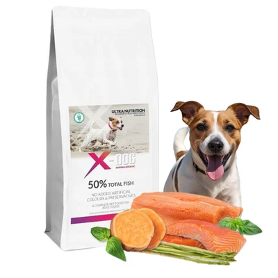 Hundefutter Trockenfutter Hund 2kg getreidefrei mit Forelle Lachs X-DOG - Bild 1 von 4