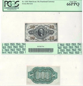 10 Cent 3rd Issue Fractional Currency Fr-1255 PCGS Gem CU-66 PPQ - Picture 1 of 1