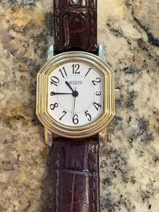 ECCLISSI 80195 LADIES BROWN LEATHER GOLD CASE WATCH/New Battery - Picture 1 of 8