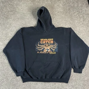 VINTAGE Deadliest Catch Hoodie Herren XL Alaska Rot Gold Krabbe TV Show Angeln - Bild 1 von 15