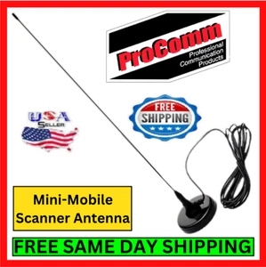ProComm JBC290MBN Wideband Mobile Scanner Antenna w/ Mag Mount BNC 25MHz-1.2GHz - Picture 1 of 7