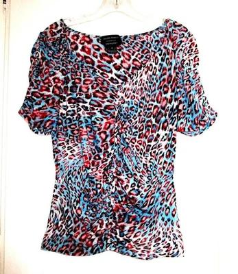 ELLEN TRACY MANGA CORTA CUELLO EN V SEDA TEJIDO TOP de Bloomingdales Talla S Foto 1 de 4