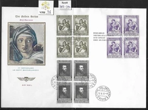 VPH_76. VATICAN. GOLDEN SERIES. Blocks of 1964 MICHELANGELO set. Scott 387-391. - Picture 1 of 1