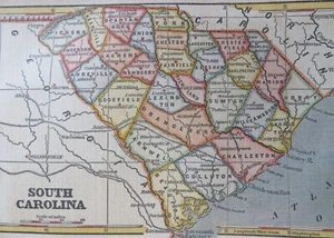 South Carolina Charleston Columbia 1853 scarce hand colored cerographic map - Picture 1 of 2