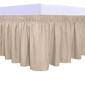 PureFit Wrap Around Ruffled Bed Skirt with Adjustable Elastic Belt - 18 Inch ... - Picture 1 of 7