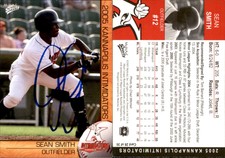 Sean Smith Signed 2005 MultiAd Kannapolis Intimidators #28 Card Auto