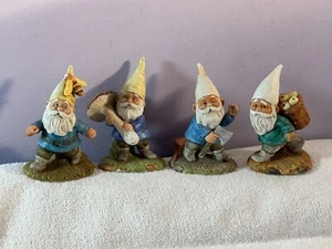 Vintage Enesco Figuren Set 4 Wichtel arbeiten im Wald EX8825 - Bild 1 von 10