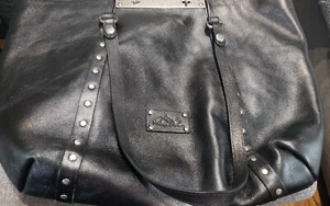 Pre-owned Patricia Nash Black Benvenuto leather XL tote bag silver hardware - Picture 1 of 12