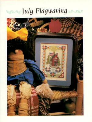 July Flagwaving Cross Stitch Magazine Pattern - Patriotic Fourth of July - Image 1 of 3