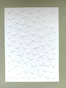Embossed Card / Topper. STAR design  White  x 6 ...300gsm. ...(E) - Picture 1 of 1
