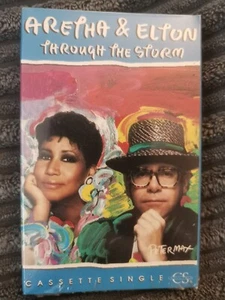 Aretha & Elton - Through The Storm (Sealed Cassette Tape Single) - Picture 1 of 2
