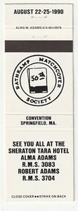 MATCHBOOK COVER RATHKAMP MATCHCOVER SOCIETY CONVENTION - SPRINGFIELD MASS. - #2 - Bild 1 von 2
