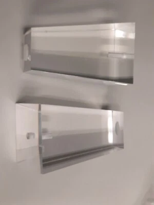 Lote de 2 patas acrílicas para muebles piramidales pies cuadrados transparentes para sofá sofá Foto 1 de 4