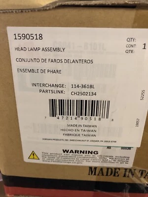 Conjunto de lente de faro izquierdo Dorman 1590518 nuevo Foto 1 de 2