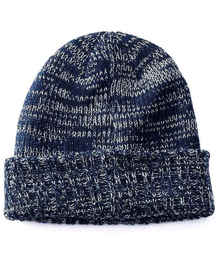 *NEW Navy Space Dyed Winter Beanie Ski Cap Skull Cap Hat Blue & Gray O/S - Image 1 of 3