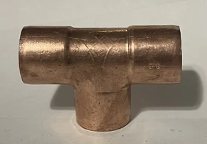 1" Tee Copper Sweat Solder Pressure Tee Fitting No Lead - Picture 1 of 4