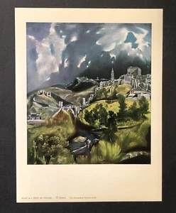 Veduta di Toledo Stampa Stampa di El Greco 1958 1959 Metropolita d'Arte Vintage - Foto 1 di 3