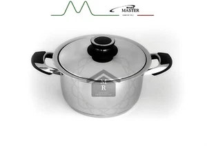 CASSERUOLA CON COPERCHIO ACCIAIO INOX MASTER OFFICINE PRANDELLI - Foto 1 di 16