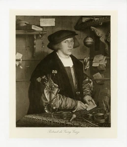 "HOLBEIN: Portrait de Georg GISZE" Phototypie originale BRAUN CLEMENT & Cie 1890 - Picture 1 of 1