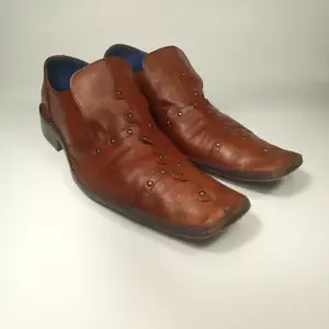 Mark Nason Rock Never Dies Shoes Men's Size 10.5 Brown Loafers Rivets Italy - Picture 1 of 11