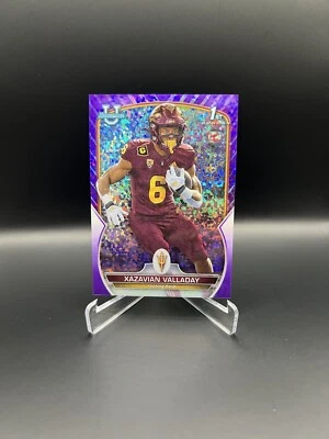 2022 Bowman Chrome University Xazavian Valladay Purple Mini Diamond Refractor - Image 1 of 2
