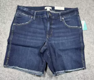 Maurices M Jeans Original Fit Mid Rise Bermuda Shorts Womens 14W Raw Hem Blue - Picture 1 of 9