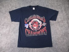 Vintage Cleveland Indians Shirt Mens Large Chief Wahoo MLB 1995 Logo 7 USA Made