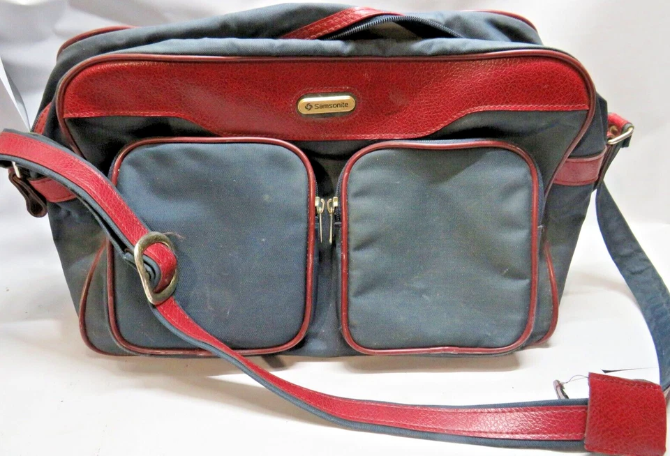 Bolsa de ombro Samsonite edição especial carteiro de viagem azul marinho 3 bolsos vintage - Imagem 1 de 4